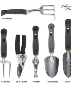 Garden Tool Set | Garden Tools Organizer Tote | Gardening Gloves Included Great Garden Tools for Woman and Men | 9 Piece Garden Accessories Tool Organizer Kit | Gardening Gifts | Gardeners Supply Green 24 81Ap286hDhL