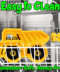 Funwares Engaging Kids' Dinnerware Set: Durable, Divided Plate, Ideal for Picky Eaters, Educational Mealtime, Easy Cleaning, Gift for Toddlers Dump Truck 11 81AqMKNRJ2L