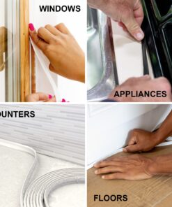 InstaTrim Peel and Stick Trim - Flexible, Adhesive Caulk Tape for Walls, Floors, Counters, Tile, & More - White 1/2 in by 10 ft Adhesive Trim 1/2 in x 10 ft, 2‐pk 40 81AqPP3pnkL