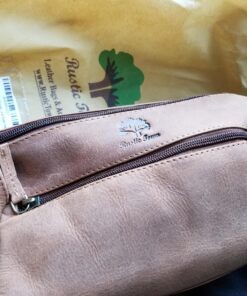 RUSTIC TOWN Buffalo Leather Toiletry Bag : Vintage Travel Shaving & Dopp Kit : for Toiletries, Cosmetics & More : Spacious Interior & Waterproof Lining : Compact, Fits Easily in Luggage Brown 40 81AqwAdq3L 1