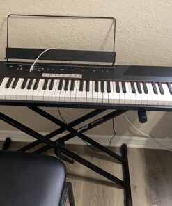 RockJam Xfinity Heavy-Duty, Double-X, Pre-Assembled, Infinitely Adjustable Piano Keyboard Stand with Locking Straps 44 81Aqy4EQysL