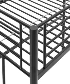 Walker Edison Timothee Urban Industrial Metal Twin over Loft Bunk Bed, Twin Size, Black 32 81AsvpJH8DL