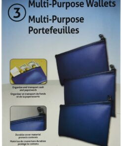 MMF Industries Leatherette Zipper Wallet, 3 Wallets per Pack, Blue, 11 x 6 Inches (234110638) 3 Pack 5 81AtH9RFNnL