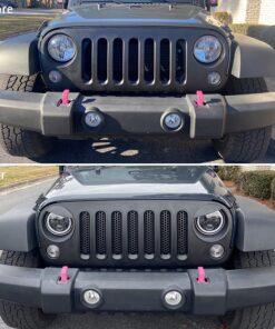 Opall Black Bezels Front Light Headlight Angry Bird Style Trim Cover for Jeep Wrangler JK JKU Rubicon Sahara 2007-2018, not for JL 24 81AtHUuDlVL