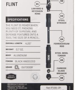 SOG Flint Survival & Defense Tool Safety Whistle, Fire Starter, Glass Breaker (FT1001) 13 81AtRAuwUpL