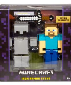 Minecraft Survival Mode Steve with Iron Armor Action Figure - Series 4 16 81AuNQMiPKL