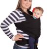 CuddleBug Baby Wrap Sling + Carrier - Newborns & Toddlers up to 36 lbs - Hands Free - Gentle, Stretch Fabric - Ideal for Baby Showers - One Size Fits All (Black) Black 22 81AuUdlZrL