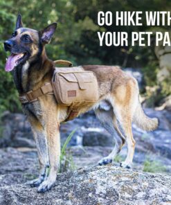 OneTigris Dog Pack Hound Travel Camping Hiking Backpack Saddle Bag Rucksack for Medium & Large Dog (Brown, Large) 11.4"L x 8.7"W x 2.4"H Brown 34 81Aub7XAf9L