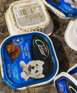 CESAR Adult Wet Dog Food Loaf & Topper in Sauce Rotisserie Chicken Flavor with Bacon & Cheese, 3.5 oz. Easy Peel Trays, Pack of 24 3.5 Ounce (Pack of 24) 31 81AvFpiMG9L 3