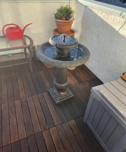 SmartSolar 24260RM1 Chatsworth 2-Tier Solar-On-Demand Fountain, Oiled Bronze Finish, with Patented Underwater Integral Solar Pump and Pump System 11 81Avn8PHRfL