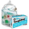 ToughBag 33 Gallon Trash Bags, Recycling Bag, 33 x 39” Garbage Bags (100 COUNT/CLEAR) – Outdoor Industrial Garbage Can Liner for Custodians, Landscapers, Lawn Bags - Made In USA 100 Count (Pack of 1) Clear / 33 Gallon