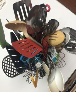 Oggi Stainless Steel Jumbo Utensil Holder - 7" Utensil Caddy, Weighted Base for Stability - Extra Large Utensil Crock and Countertop Utensil Organizer, Stainless Steel Stainless Steel - 7" 51 81AxZ VvfxL