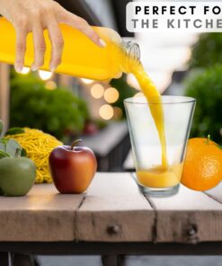 Brieftons Glass Water Bottles With Caps: Clear, 6 Pack, 18 Oz, Leakproof Lids, Premium Soda Lime, Best As Reusable Drinking Bottle, Sauce Jar, Juice Beverage Container, Kefir Kit, With Cleaning Brush 27 81AxegtIQL