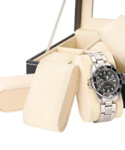 READAEER 12 Slot PU Leather Watch Box Display Case Jewelry Organizer with Glass Top 26 81AyNAuWxJL