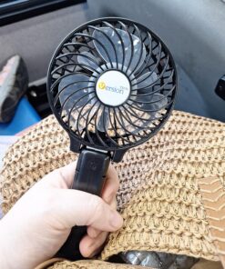 VersionTECH. Mini Handheld Fan, USB Desk Fan, Small Personal Portable Table Fan with USB Rechargeable Battery Operated Cooling Folding Electric Fan for Travel Office Room Household Black 67 81B06OSucvL