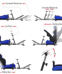 OpenWheeler GEN3 Racing Wheel Stand Cockpit Blue on Black | Fits All Logitech G923 | G29 | G920 | Thrustmaster | Fanatec Wheels | Compatible with Xbox One, PS4, PC Platforms 43 81B2hWteDL