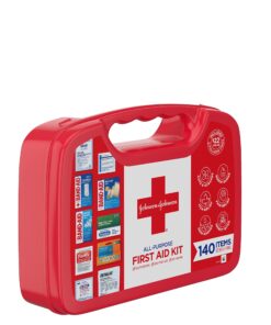 Johnson & Johnson All-Purpose Portable Compact First Aid Kit for Minor Cuts, Scrapes, Sprains & Burns, Ideal for Home, Car, Travel and Outdoor Emergencies, 140 Pieces Original Version 140 Piece Set 34 81B53lBnd8L