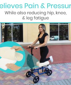 Alternative view of Vive Mobility Knee Scooter Pad Cover - Soft Plush Adult Sheepskin Memory Foam Cushion, Walker Accessory for Knee Roller, Padded Accessories Leg Cart Improves Comfort with Injury, Universal Fit (Cream) Off-white