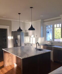 LIGHTESS Black Pendant Light Dimmable, Industrial Hanging Lights Metal Barn Farmhouse Kitchen Lighting Edison Ceiling Mount Fixture, OLL466 30 81B6HTwEsjL