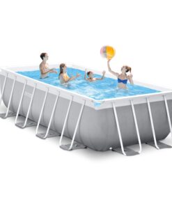 Alternative view of INTEX 26791EH Prism Frame Premium Rectangular Above Ground Swimming Pool Set: 16ft x 8ft x 42in – Includes 1000 GPH Cartridge Filter Pump – Removable Ladder – Pool Cover – Ground Cloth 16ft x 8ft x 42in / Rectangular