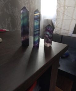 CrystalTears Fluorite Healing Crystal Wands Set Faceted Prism Gemstone Point Wand Carved Reiki Healing Stone with Box Gift for Christmas Fluorite-3pcs 29 81B7TNqLKFL