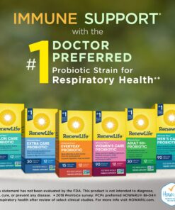 Renew Life Extra Care Go-Pack Probiotic Capsules, Daily Supplement Supports Immune, Digestive and Respiratory Health, L. Rhamnosus GG, Dairy, Soy and gluten-free, 50 Billion CFU, 30 Ct 30 Count (Pack of 1) 15 81B9wYFjUcL