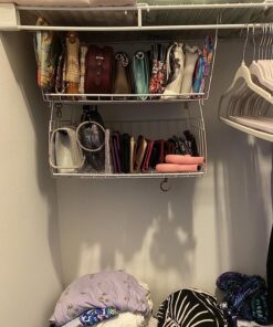 ClosetMaid Wire Hanging Shelf Basket for Storage, Organization in Closet or Pantry, No Assembly or Installation, Durable, 10.68"D x 18.39"W x 7.99"H, White 29 81BB7QY5PVL