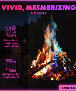 Magical Flames Fire Color Changing Packets for Campfires, Fire Pit, Outdoor Fireplaces - Camping Essentials for Kids & Adults - 25 Pack 25 pk Magical - 0.8 Oz 18 81BBI1ZSUfL 1