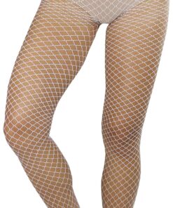 ToBeInStyle Women's Mini Diamond Net Novelty Pantyhose Fishnet Durable Tights - Regular & Plus One Size Plus White 12 81BBNZEcB7L 1