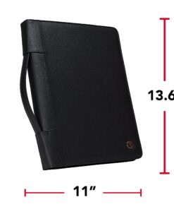 Case-it Executive Zippered Padfolio with Removable 3-Ring Binder and Letter Size Writing Pad, Black (PAD-40) Single PAD-40 45 81BBsAMTbIL