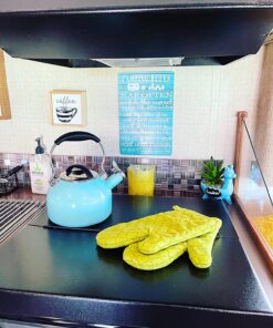 Camco Camper/RV Stove Top Cover | Features Hinged Design for Easy Access to Front Burners & Fits Most 3 or 4 Burner RV/Boat Stoves | Crafted of 20-Gauge Steel w/Powder-Coated Finish | Black (43554) 42 81BCfP5YuuL 1