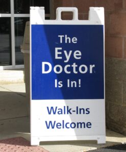 Plasticade Signicade Portable Storable Folding Heavy Duty Plastic A Frame Double Sided Sidewalk Sign with Locking Hinges, White 1 Pack 19 81BDysRBI1L