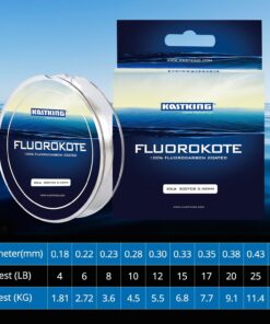 KastKing Fluorokote 100% Fluorocarbon Fishing Line, Fluorocarbon Leader, Extreme Clarity, Fast Sinking, Shock Resistant, High Abrasion Resistance, Available in 150 and 300 YD Spools 15LB(6.8KG) 0.33mm-300Yard 21 81BEH4sD5L