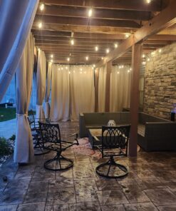 Litcher Globe String Light Suspension Kit, Outdoor Light Guide Wire, Vinyl Coated Stainless Steel Steel Cable,Include 150fts Transparent PVC and 304 Stainless Steel Wire Cable, Turnbuckle and Hooks 35 81BFBlIrt4L