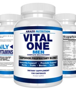 Vital One Multivitamin for Men – Daily Wholefood Supplement - 150 Vegan Capsules – Arazo Nutrition 24 81BFfUfgJnL