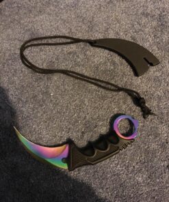 F-FORCE Stainless Steel Tactical Karambit Hawkbill Knife with Sheath and Cord (Colorful) 18 81BG7tCDQQL