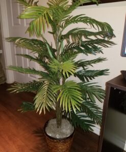 Nearly Natural 5263-0308 56in. Areca Palm Silk Tree with Basket, Green,30" x 32" x 56" 50 81BGBS29UfL