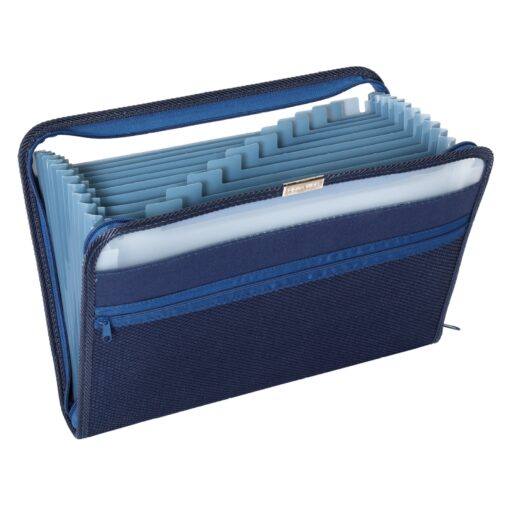 Pendaflex Fabric Poly Expanding File, 13 Pocket, Dark Blue, Each (84087DBL)