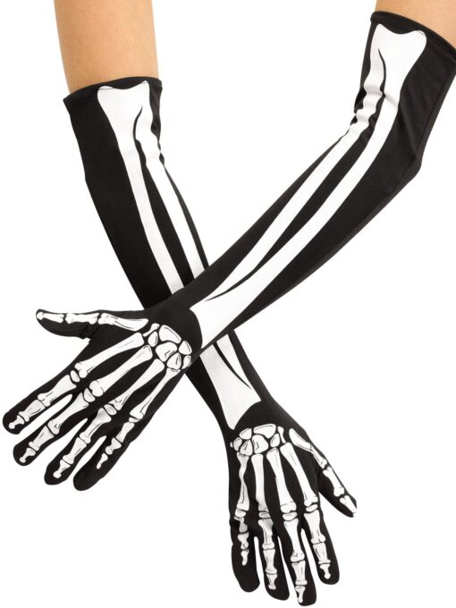 Fun World Adult Skeleton Opera Gloves Multi