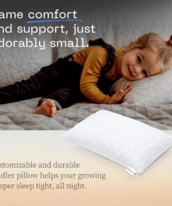 Alternative view of Coop Home Goods Toddler Pillow, Soft, Breathable & Washable Mini Bed Pillows for Kids, Adjustable Pillow with Premium Memory Foam for Neck, Knee & Back Support, CertiPUR-US/GREENGUARD Gold, 19" x 13" White