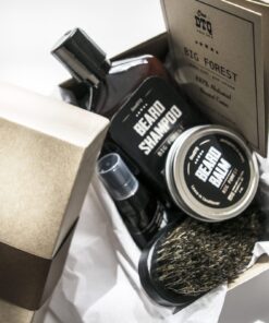 Big Forest Beard Treatment Kit - Shampoo 9 oz - Oil 1 oz - Beard Balm 2 oz - Brush - Wood Scent - 100% Natural and Organic Beard Growth Care Products in Premium Gift Box 11 81BKXBzgduL