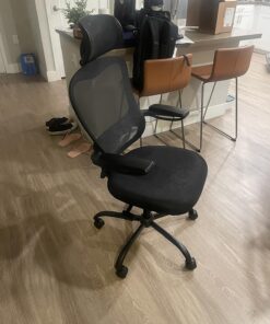 LANDOMIA Ergonomic Office Desk Chair - Mesh Office Chair with Flip up Arms & Adjustable Back Height - Comfortable Computer Task Chairs with Lumbar Support for Heavy People Black 32 81BL15u5JNL