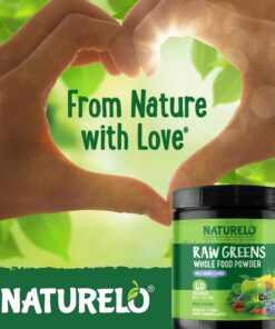 NATURELO Raw Greens Superfood Powder - Wild Berry Flavor - Boost Energy, Detox, Enhance Health - Organic Spirulina - Wheat Grass - Whole Food Nutrition from Fruits & Vegetables - 60 Servings 60 Servings (Pack of 1) 24 81BLlBqvCLL