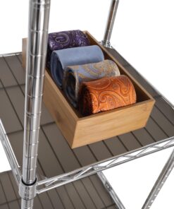 Seville Classics Closet Garment Organizer with Metal Hanging Rod Wardrobe Storage System, w/ Steel Shelves for Clothes, Shirts, Jackets, Coats, Blankets, Shoes, Steel, Expandable Rack 43 81BMYetc1pL