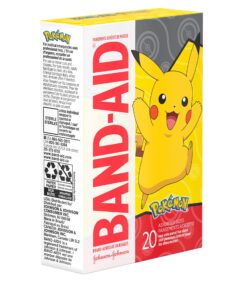 Band-Aid Brand Adhesive Bandages for Minor Cuts & Scrapes, Wound Care Featuring Pokémon Characters for Kids, Assorted Sizes 20 ct Pokemon 20 Count (Pack of 1) 31 81BNwR3VRL