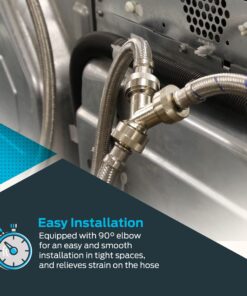 Eastman Steam Dryer Installation Kit, 3/4 Inch FHT Fill Hose, 90 Degree Elbow, 6 ft Braided Stainless Steel Hoses, 41025 11 81BOPnedn7L