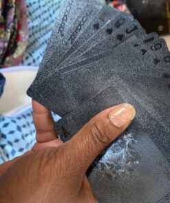 EMFK 54pcs/Pack Fashion Gold Foil Poker Novelty Collection Waterproof PVC Plastic Color:Black 24 81BOch4XIZL