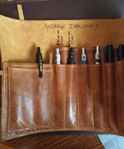 Rustic Genuine Leather Pencil Roll - Pen and Pencil Case - Dark Brown 61 81BPXwrwGLL