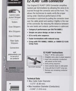 Alternative view of Platinum Tools 100010C EZ-RJ45 Cat 6+ Connectors, Clamshell, 50-Pieces, RED