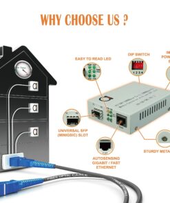 Open SFP Slot - Gigabit Ethernet - Fiber Optic Media Converter - to UTP Cat5e/Cat6 10/100/1000 Copper – AutoSensing - SFP Slot Supporting Any Mini GBIC/SFP Gigabit Type - Jumbo Frame & LLF Support 17 81BRz5Wr5eL